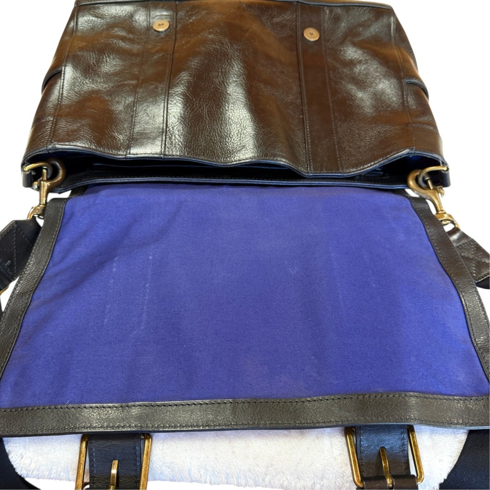 Dooney & Bourke Florentine Hunter Messenger Black Leather Briefcase - Picture 7 of 12